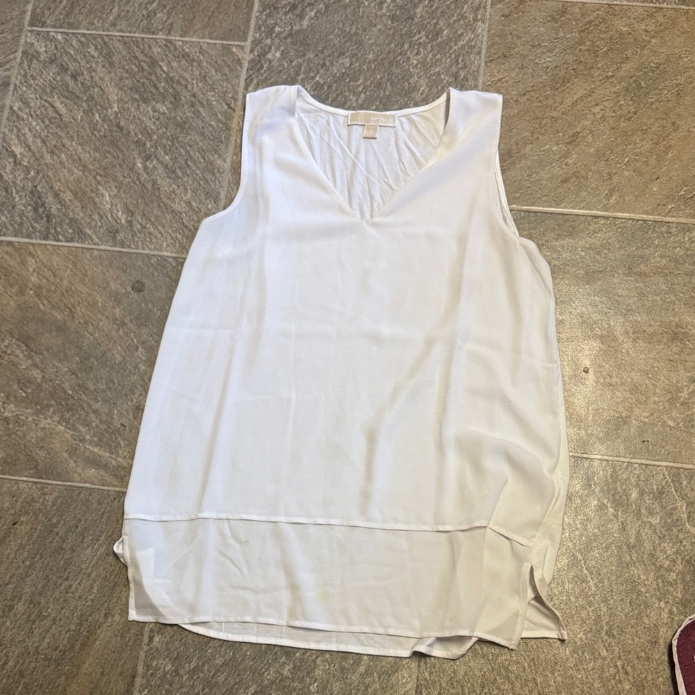 MICHAEL Michael Kors White V-Neck Tank Top